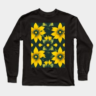 Daffodil Geometric Pattern Long Sleeve T-Shirt